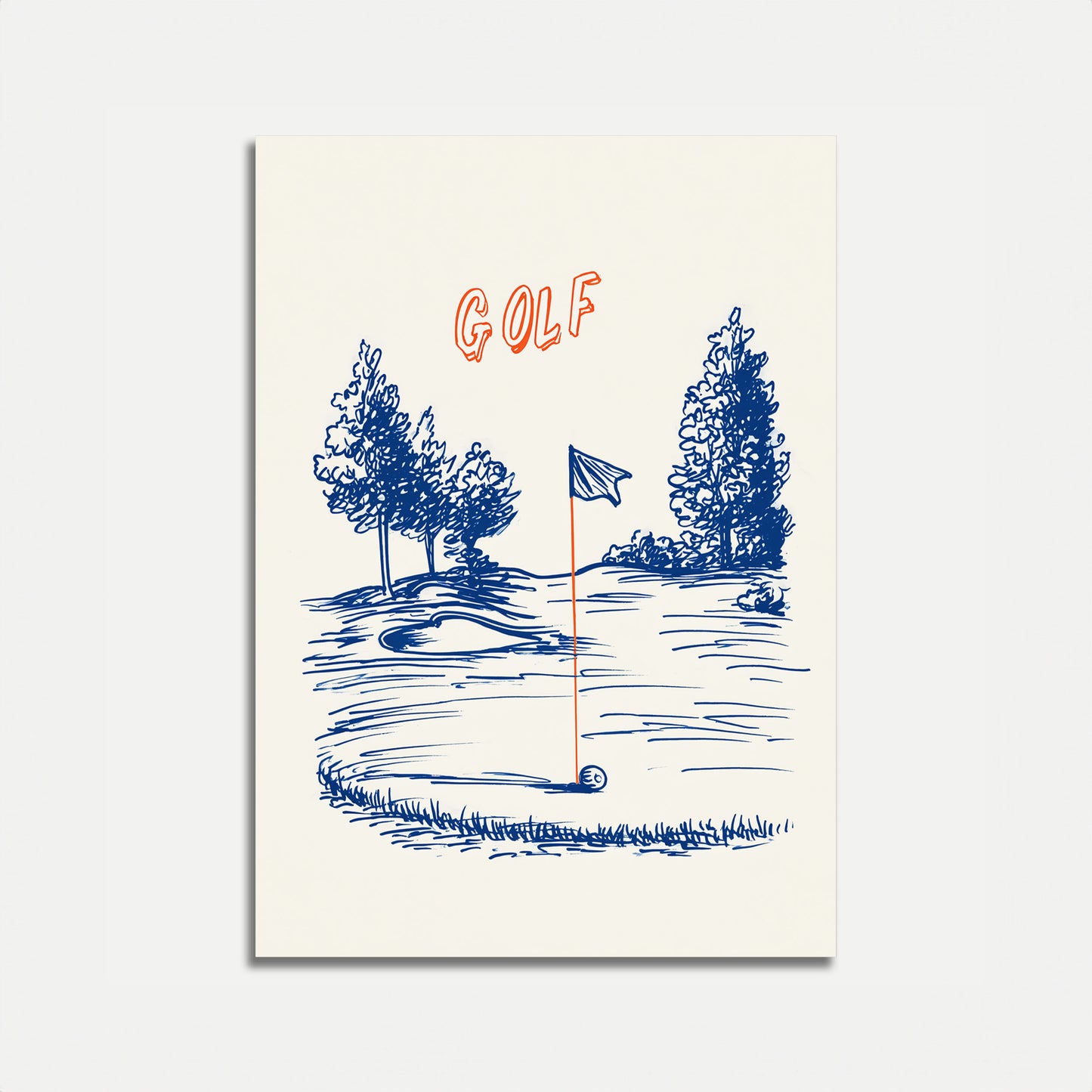 Affiche représentant un paysage serein de terrain de golf