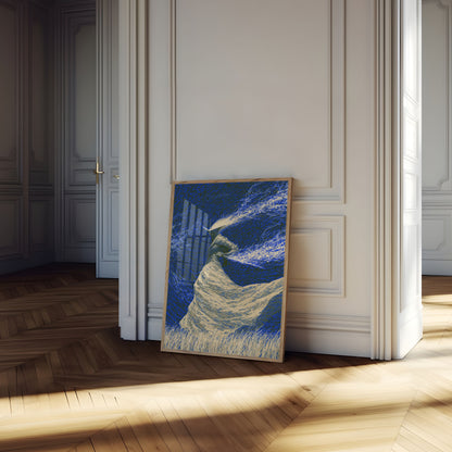 Elegant Swan in Blue Poster