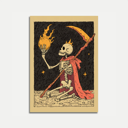 Skeleton King Cosmic Flame Poster