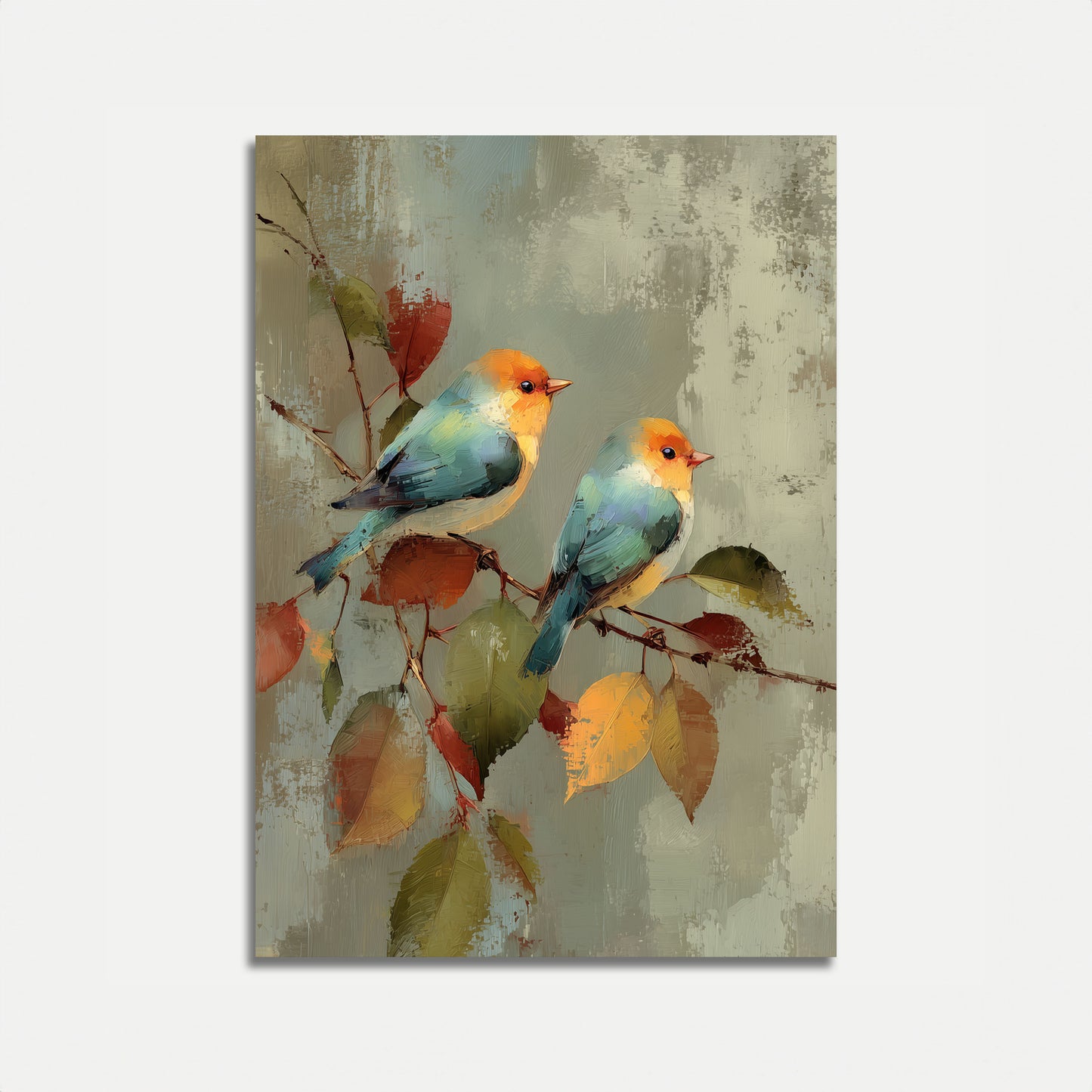Poster Artistico di Uccelli Canori Autunnali