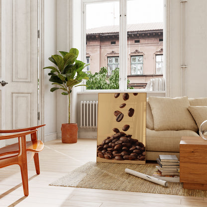 Falling Coffee Beans Poster