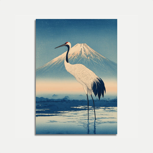 Kran ved Mount Fuji Plakat