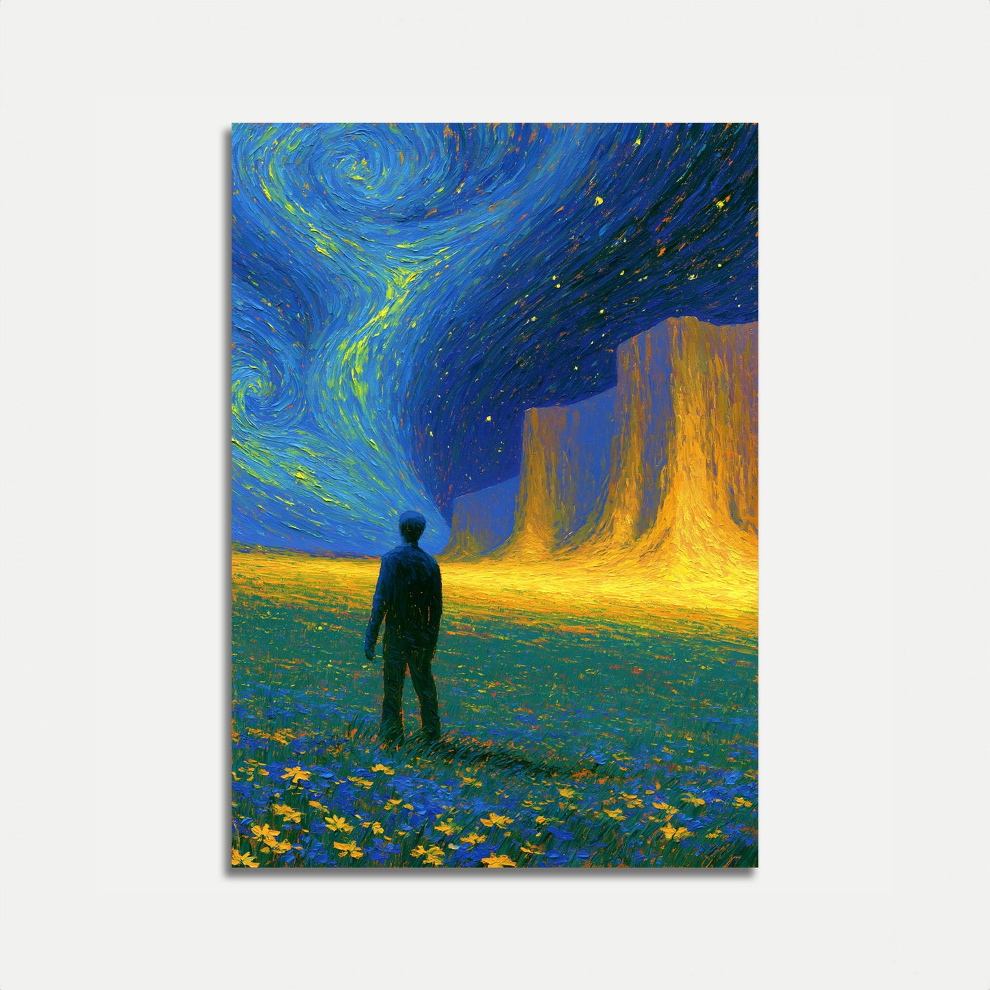 Starry Night Desert Monument Poster