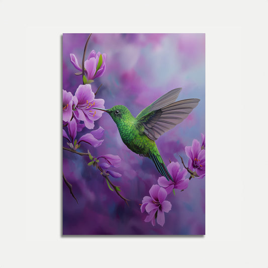 Emerald Hummingbird Garden Poster