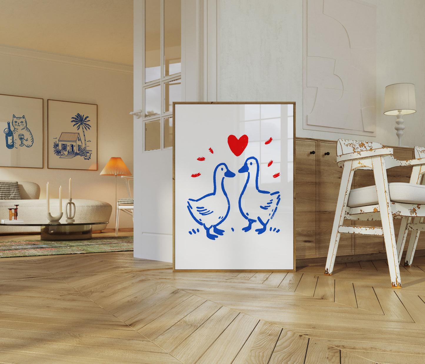 Love Birds Goose Poster
