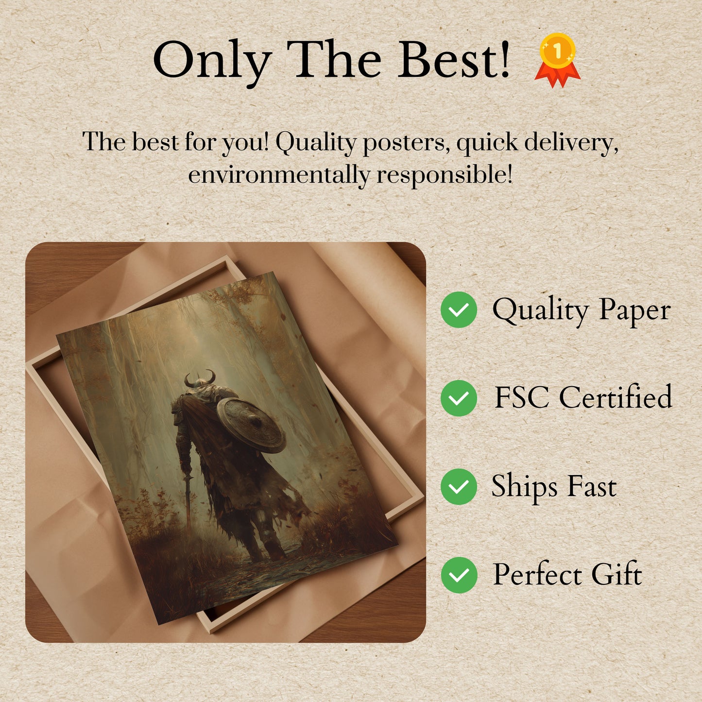 Vikingkrijger Bosposter