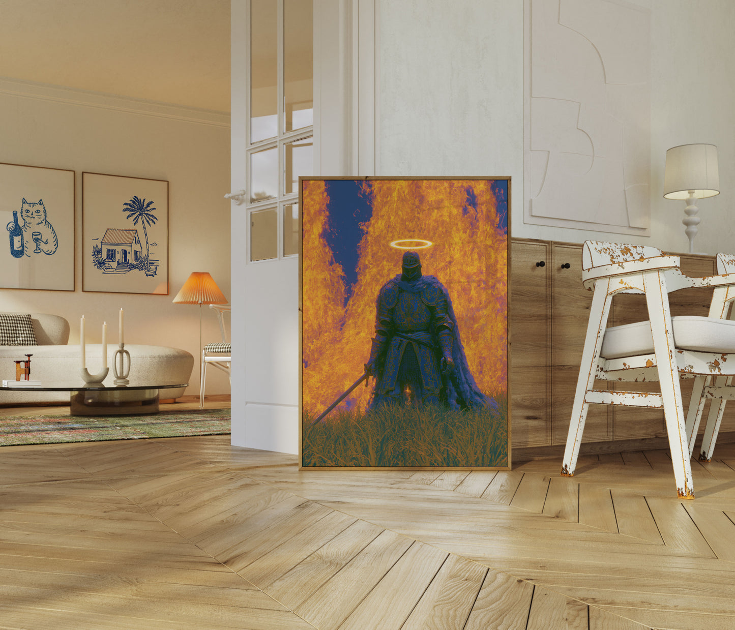 Divine Knight in Flames Poster