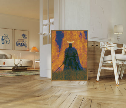 Divine Knight in Flames Poster