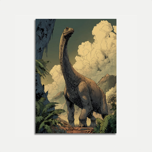 Ancient Brontosaurus Landscape Poster