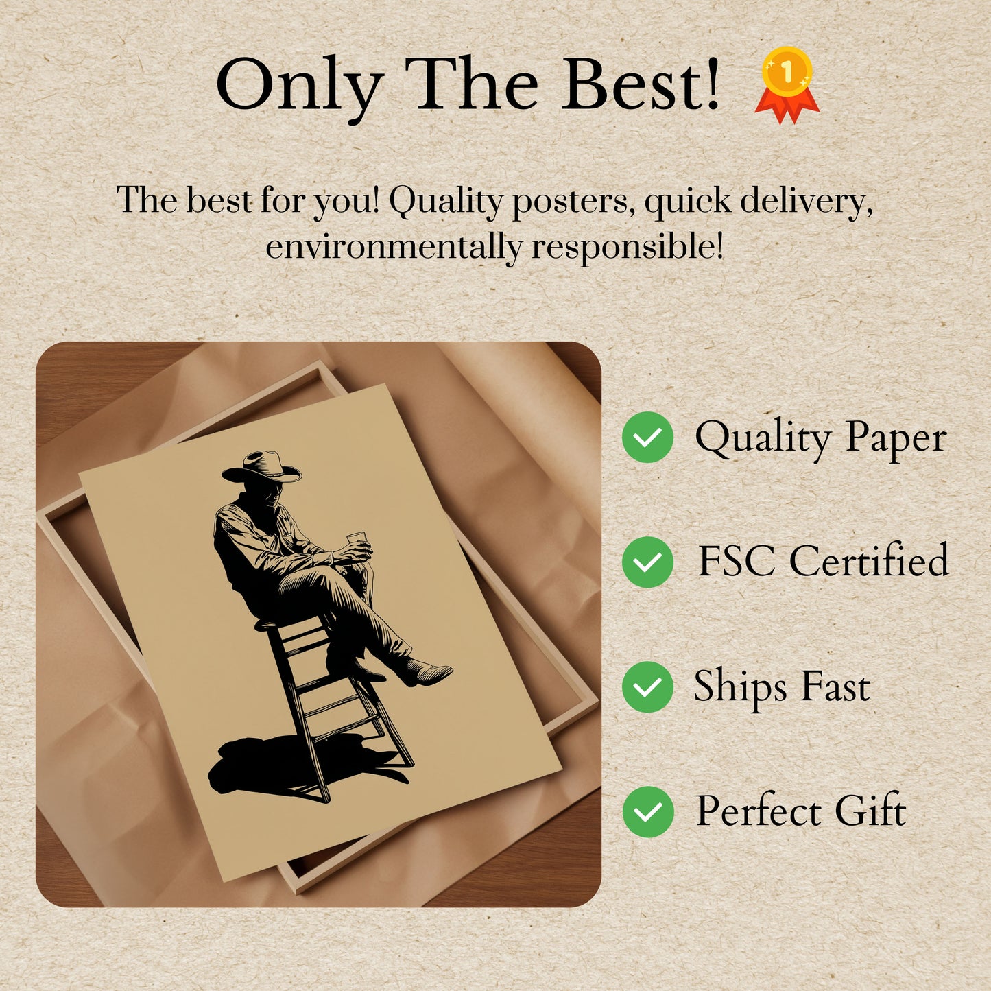 Lone Cowboy Contemplation Poster