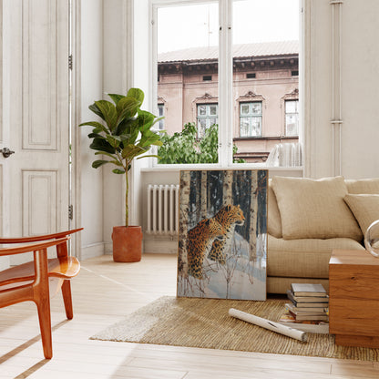 Luipaarden in Winterbos Poster