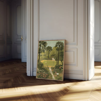 Tropical Tennis Garden Poster