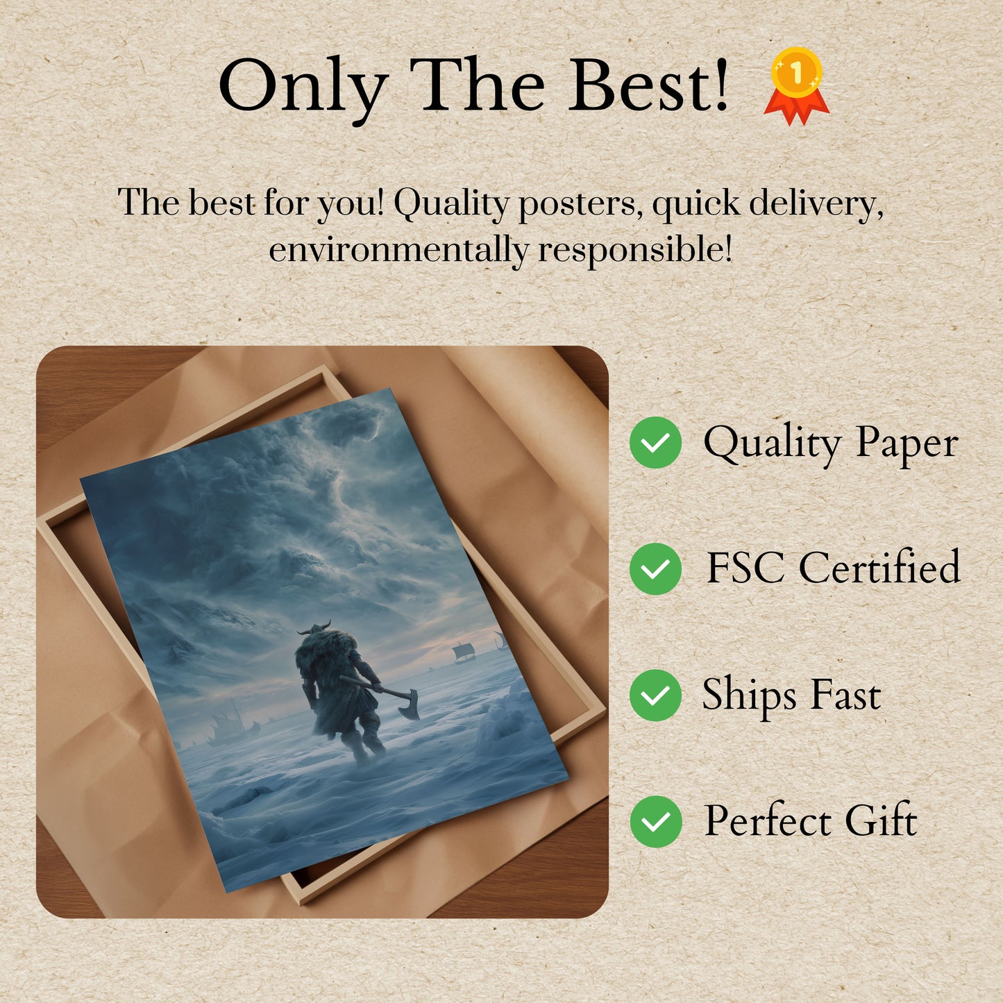 Frozen Viking Warrior Poster