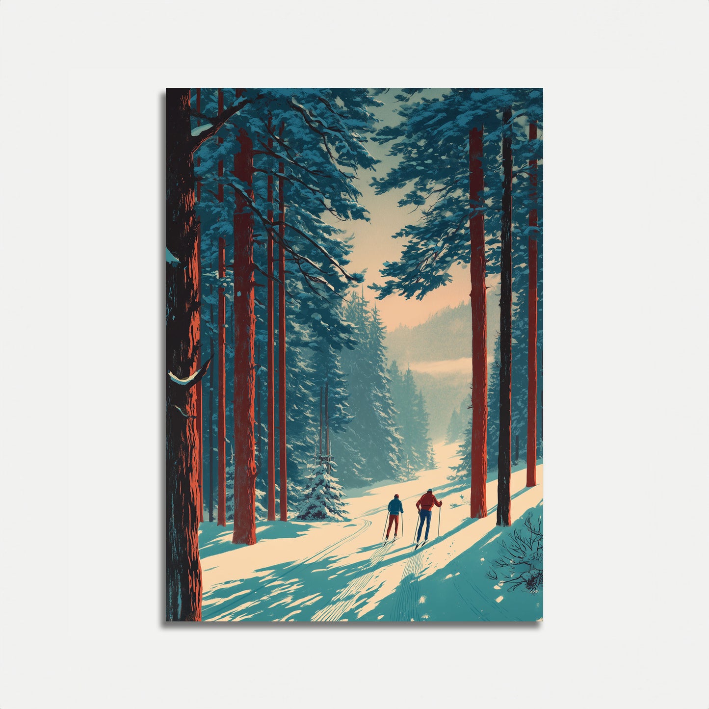 Winter Forest Ski Trail Poster