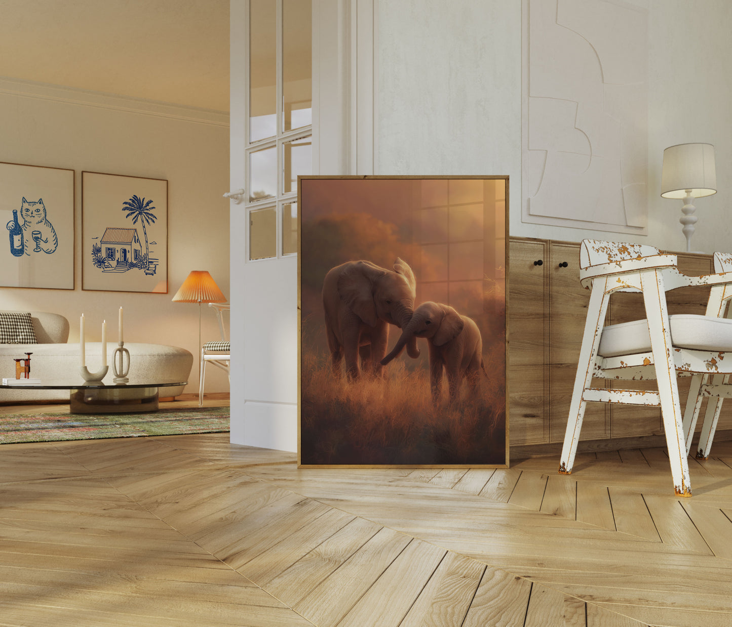 Tender Elephant Moment Poster