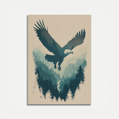Majesteuze Adelaar Bos Silhouet Poster
