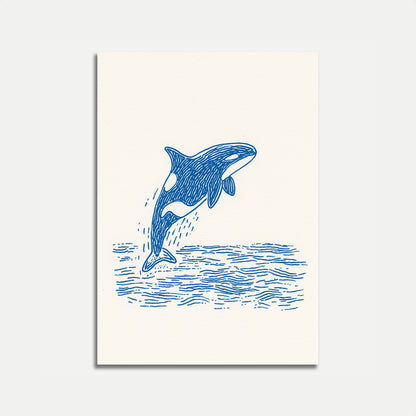 Leaping Orca Ocean Poster