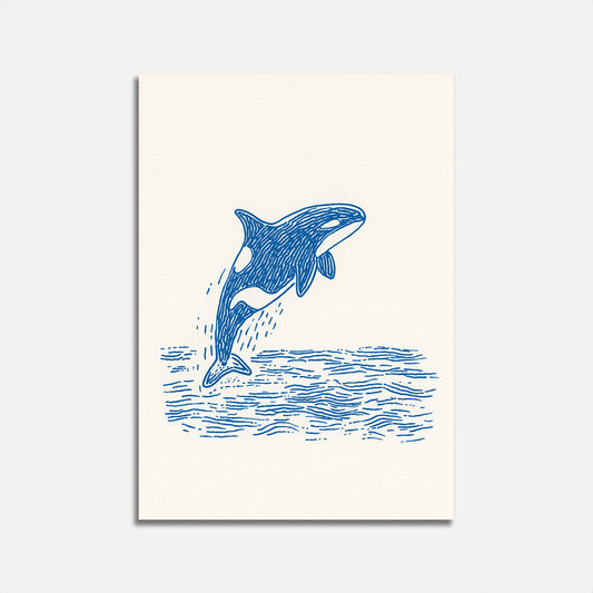 Leaping Orca Ocean Poster