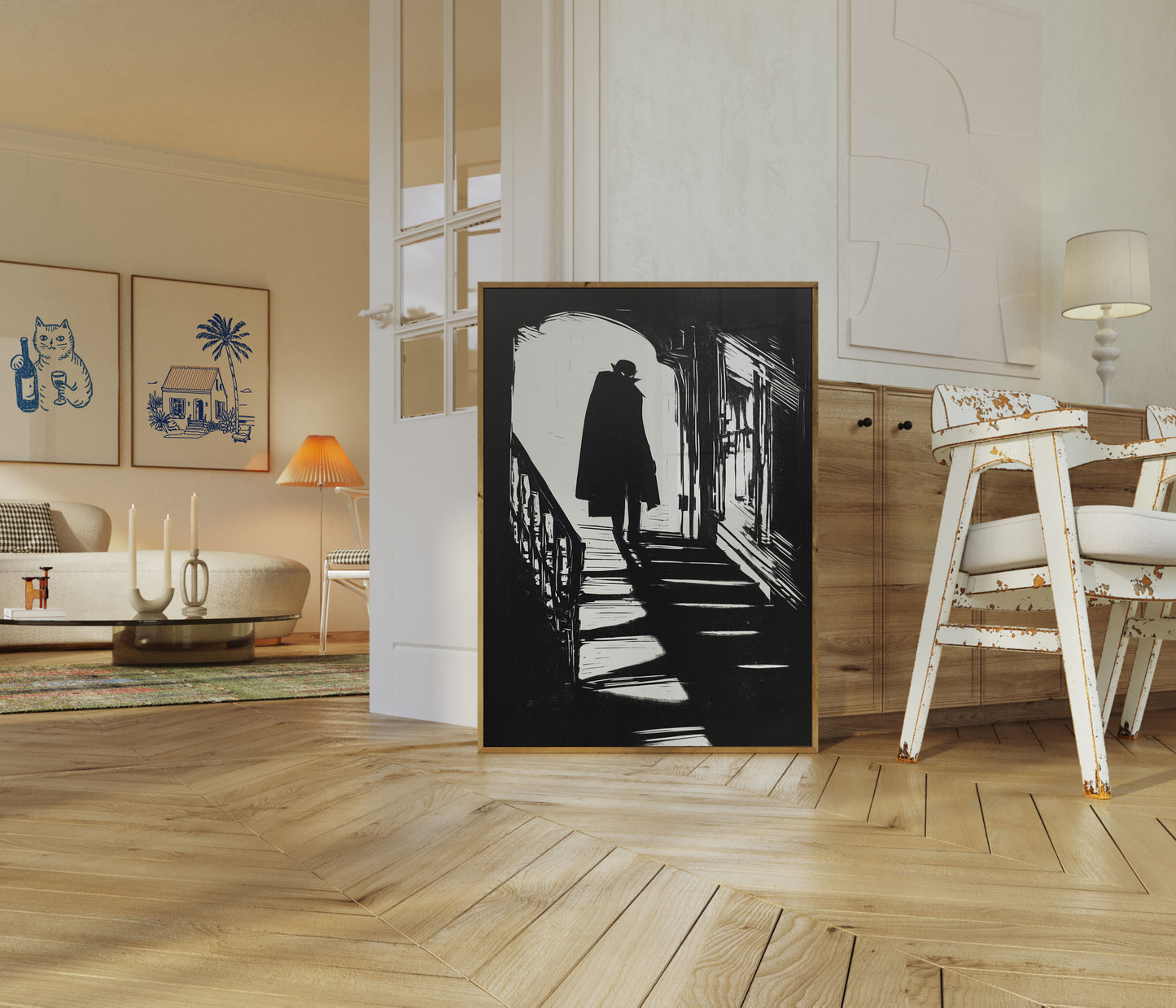 Poster horror con silhouette di Nosferatu
