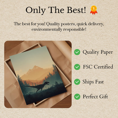 Prehistoric Mountain Landscape Poster