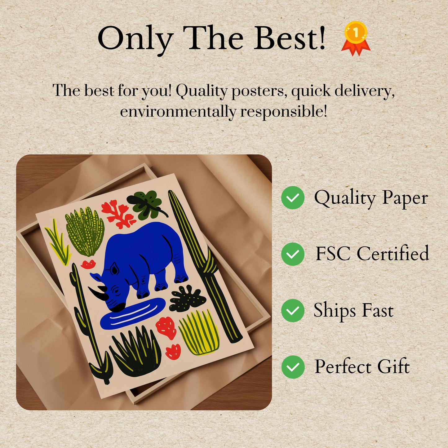 Poster Natura Rinoceronte Blu