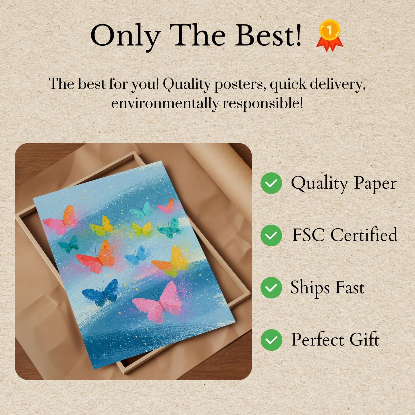 Colorful Butterflies in Flight Poster