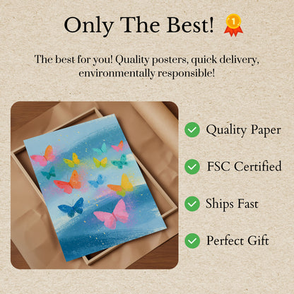 Colorful Butterflies in Flight Poster