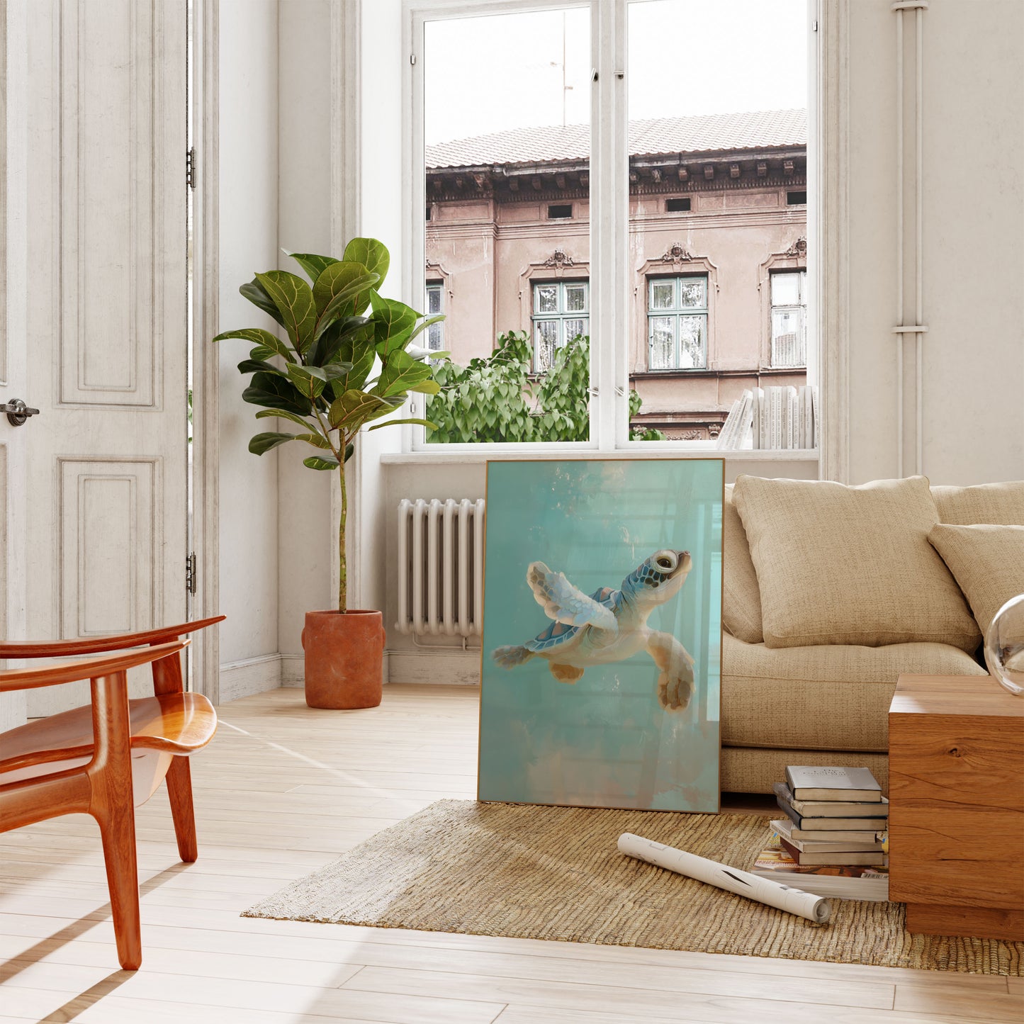 Serene Sea Turtle Swimming Poster