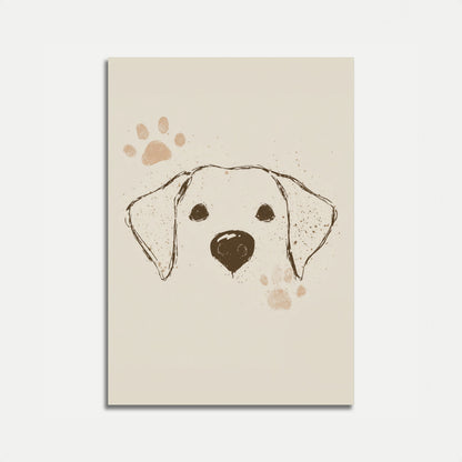 Affiche avec empreinte de patte de chiot joueur