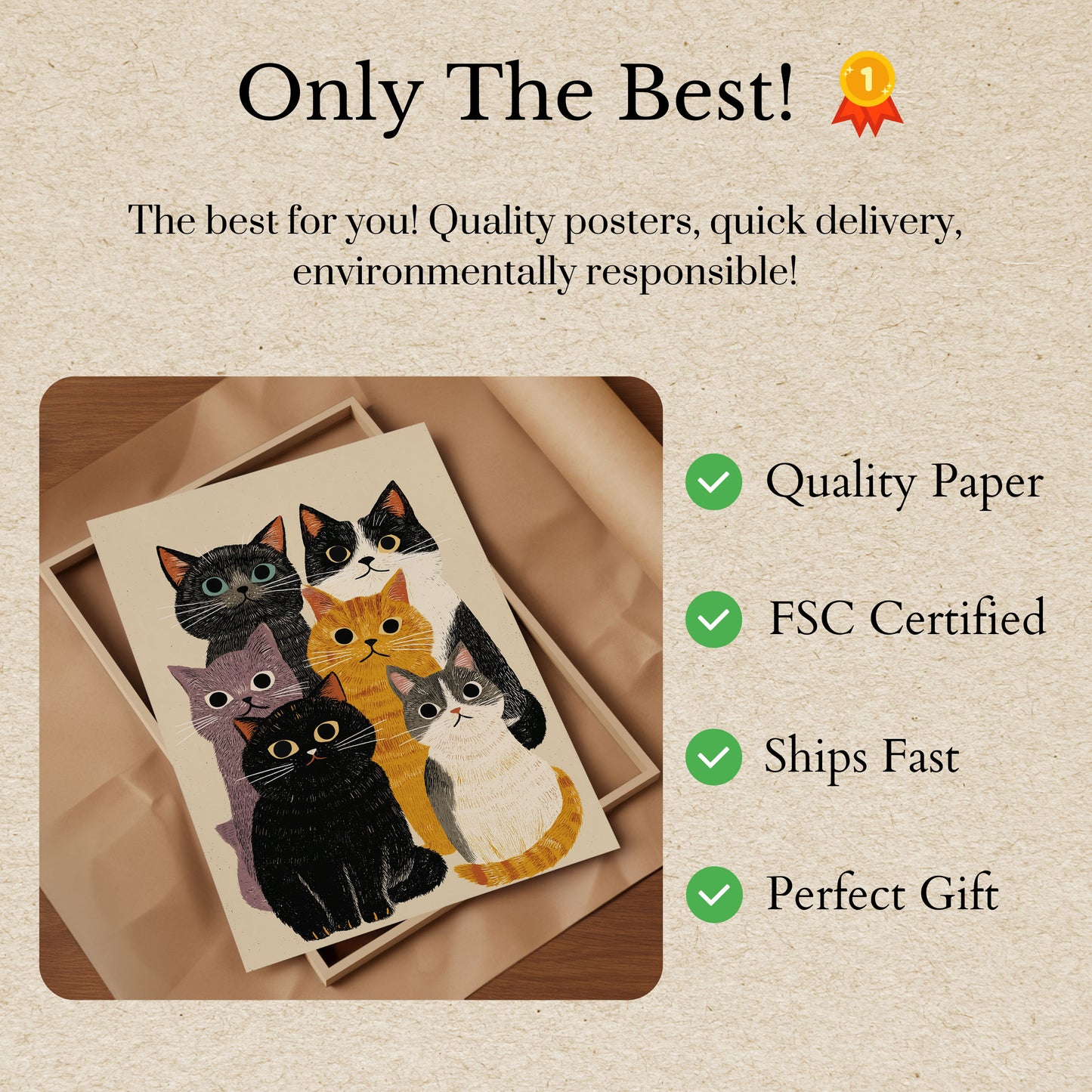 Colorful Cats Cluster Poster