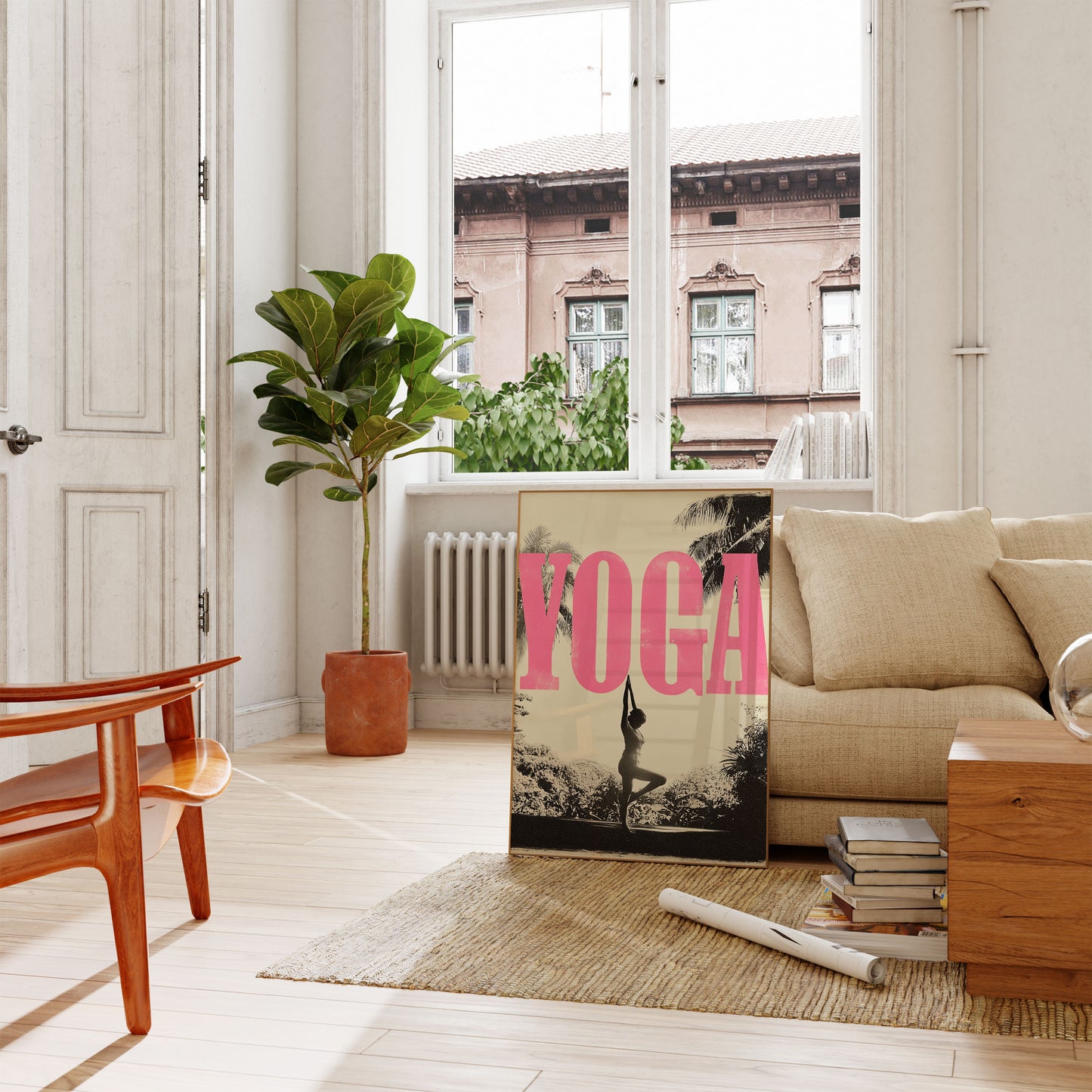Plakat Równowagi Jogi Tropikalnej