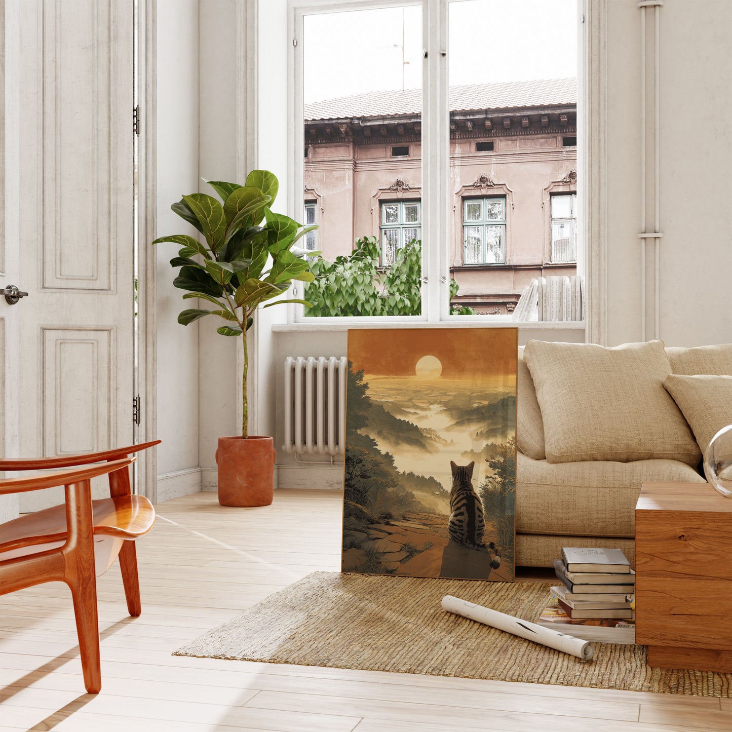 Tiger Watching the Golden Sunset Poster