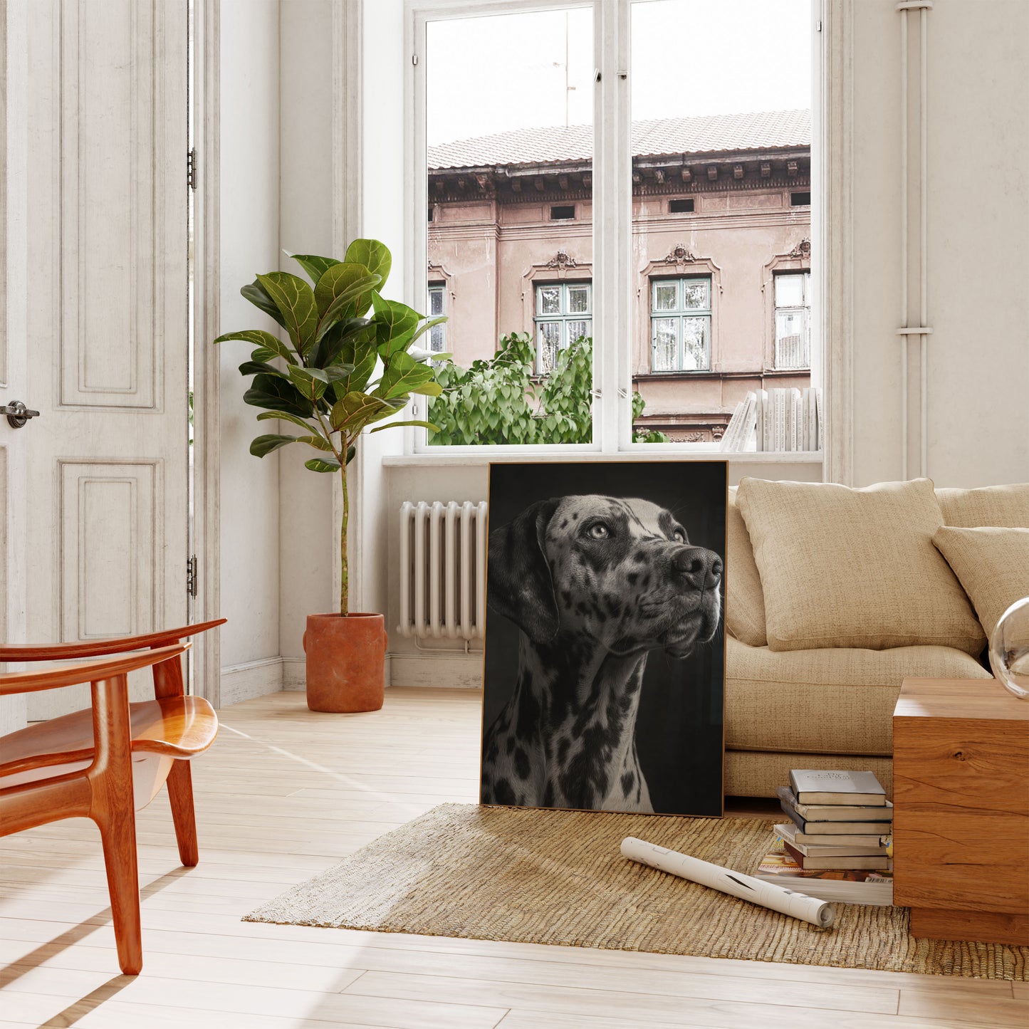 Póster de perfil de dálmata noble