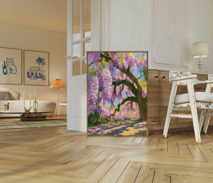 Plakat: Blommende Wisteria