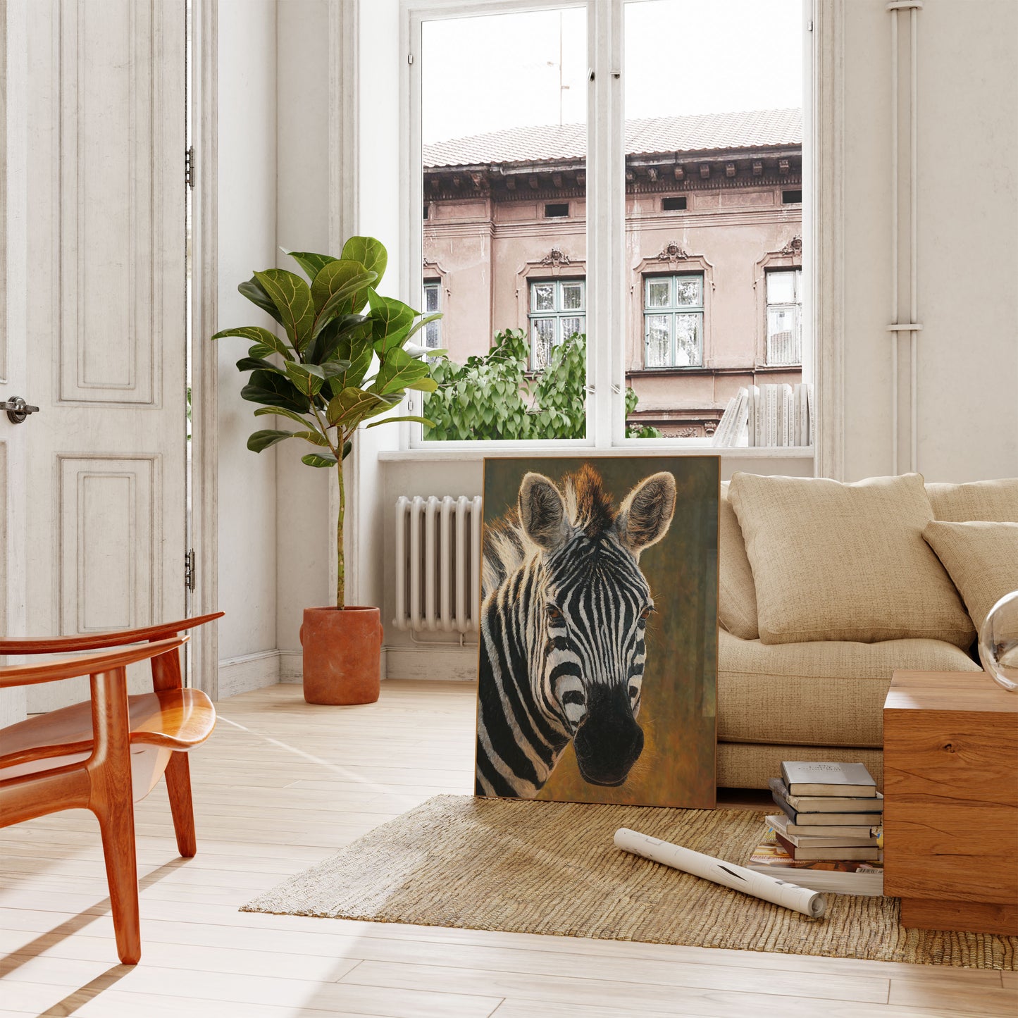 Majestic Zebra Portrait Poster