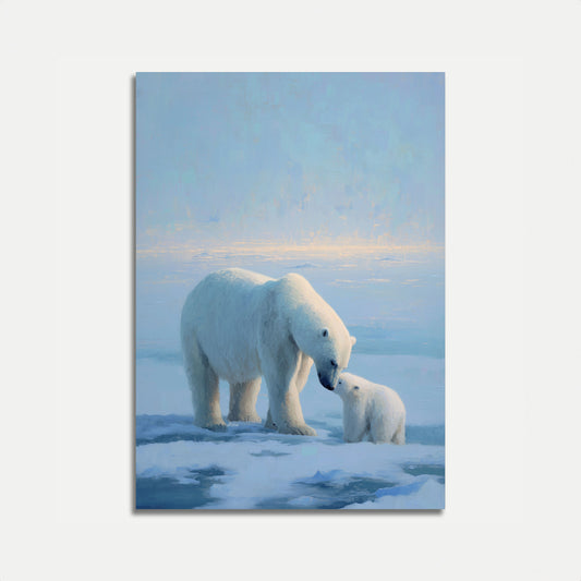 Polar Bear Mother and Cub Poster
