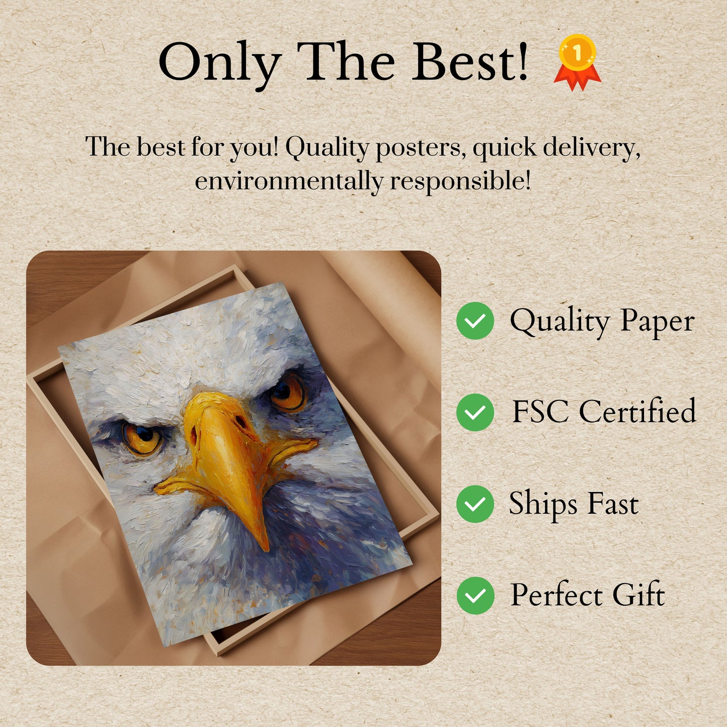 Bald Eagle Portrait Poster