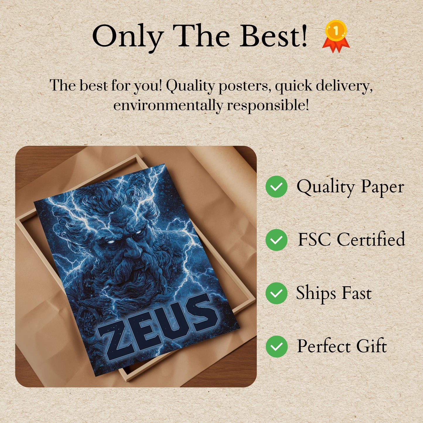 Zeus Storm God Poster