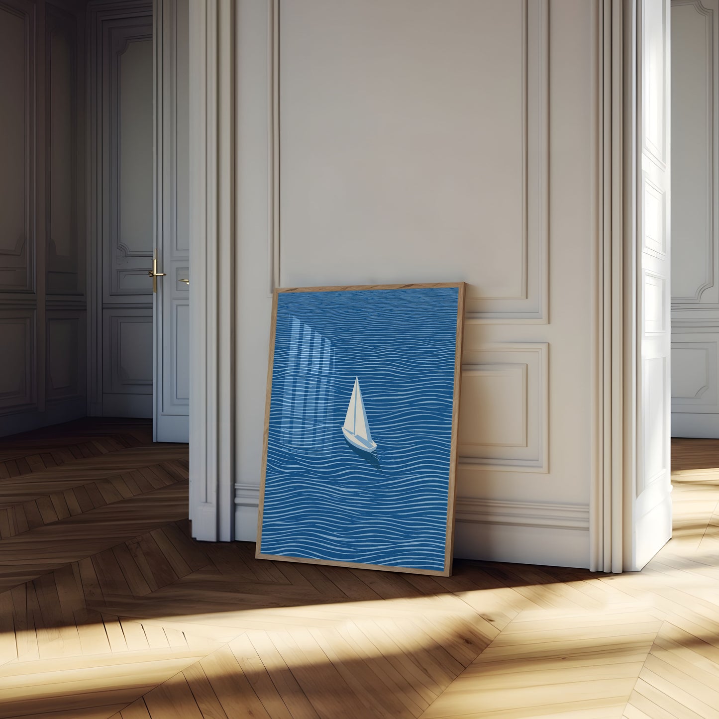 Poster Vela in Acque Blu