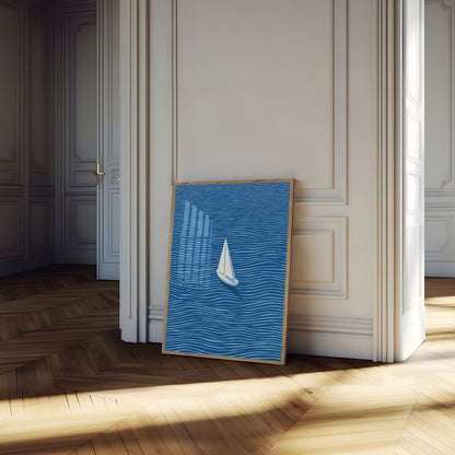 Poster Vela in Acque Blu