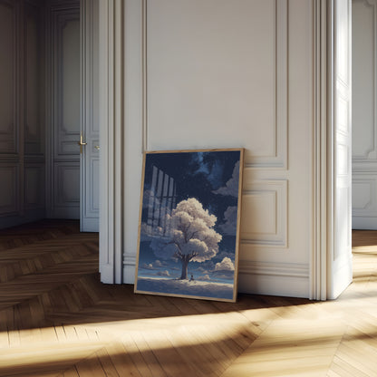 Starlit Solitude Tree Poster