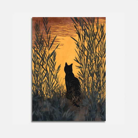 Cat in the Reeds Poster