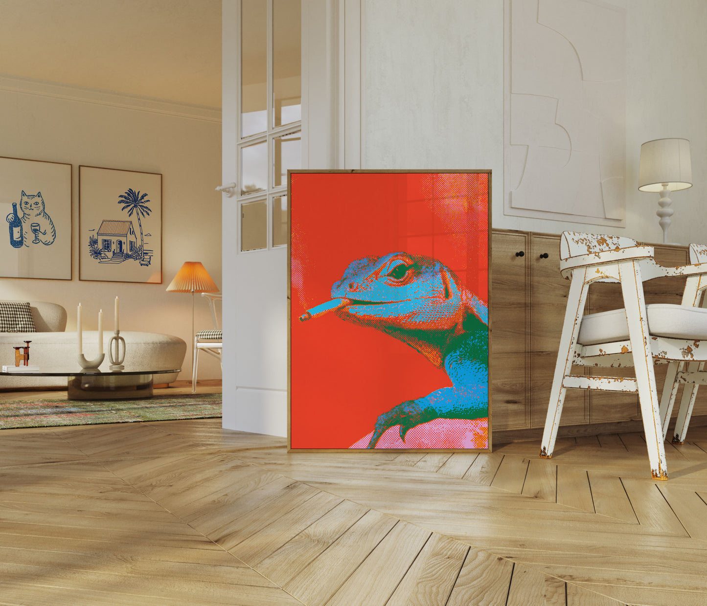 Bunter Chamäleon Pop-Art-Poster