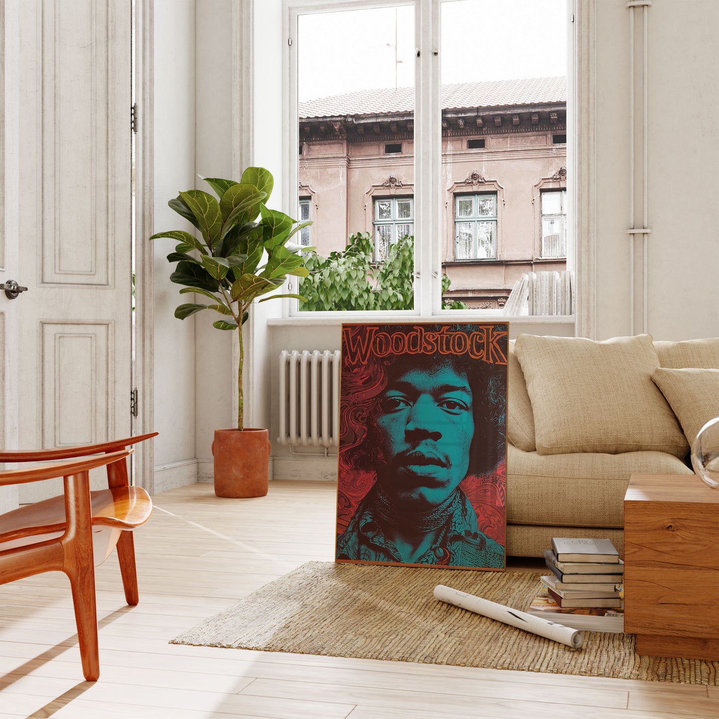 Psychedelic Jimi Hendrix Woodstock Poster