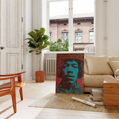 Psychedelic Jimi Hendrix Woodstock Poster