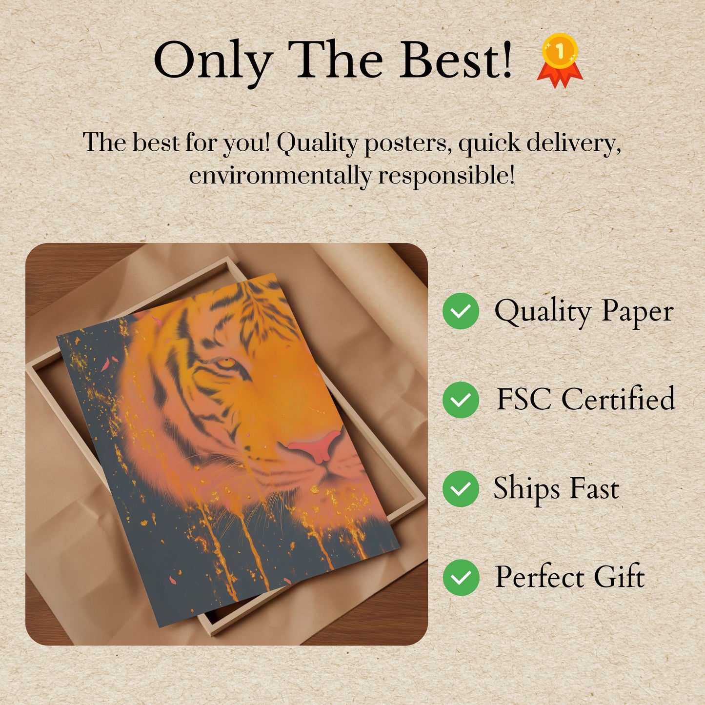 Molten Tiger Flame Art Poster