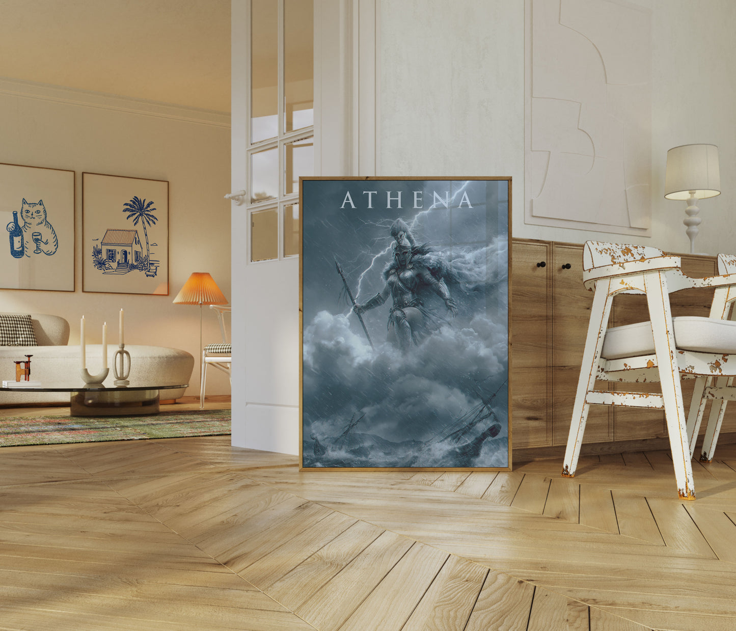 Athena Goddess Storm Poster
