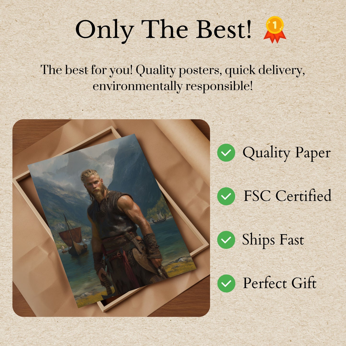 Nordic Warrior Mountain Poster