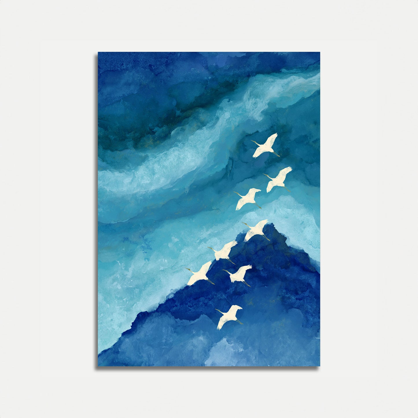 Affiches Grues Volantes Sur Montagnes