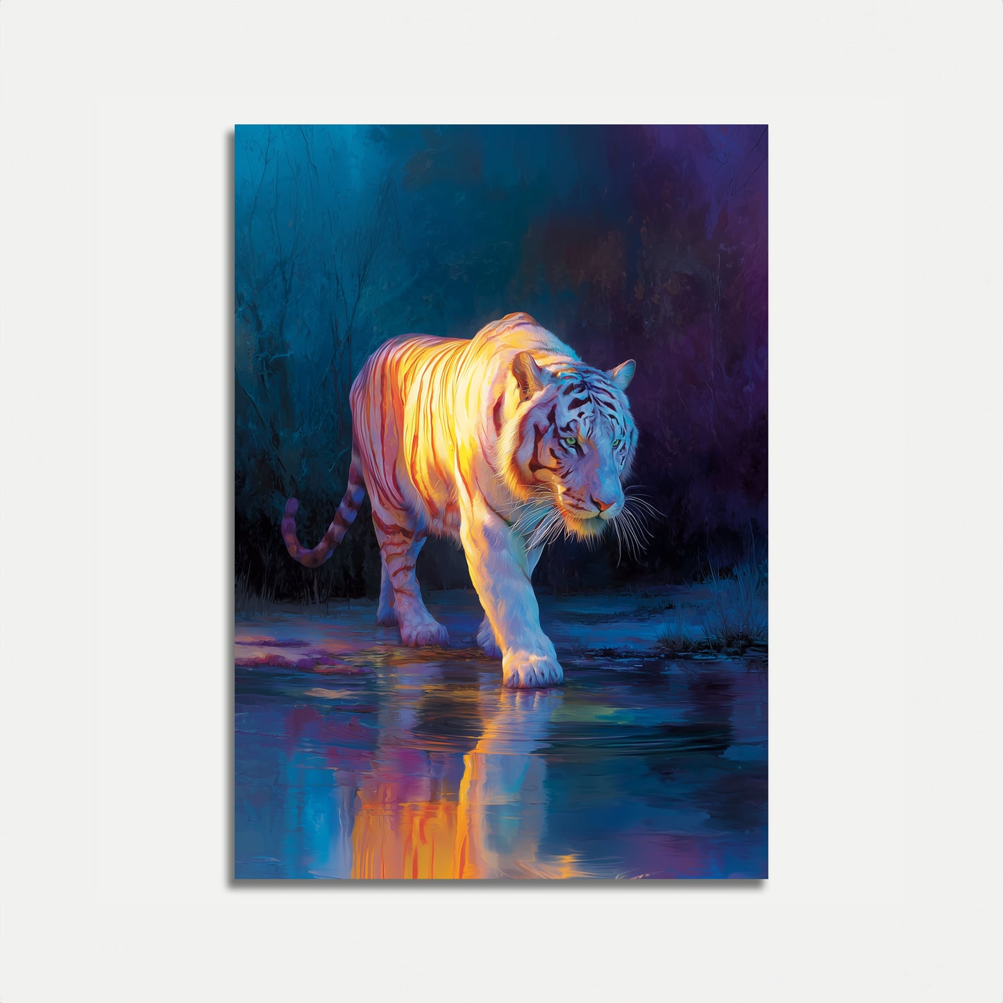 Luminous Tiger Night Poster